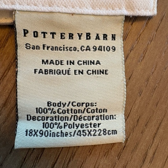 Embroidered White Table Runner - Picture 4 of 7